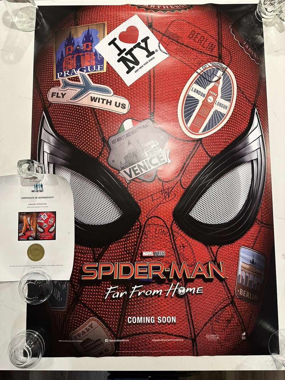 Tom Holland Signed Autograph COA 27x40 Spider-Man Far From Home Sticker Poster 3